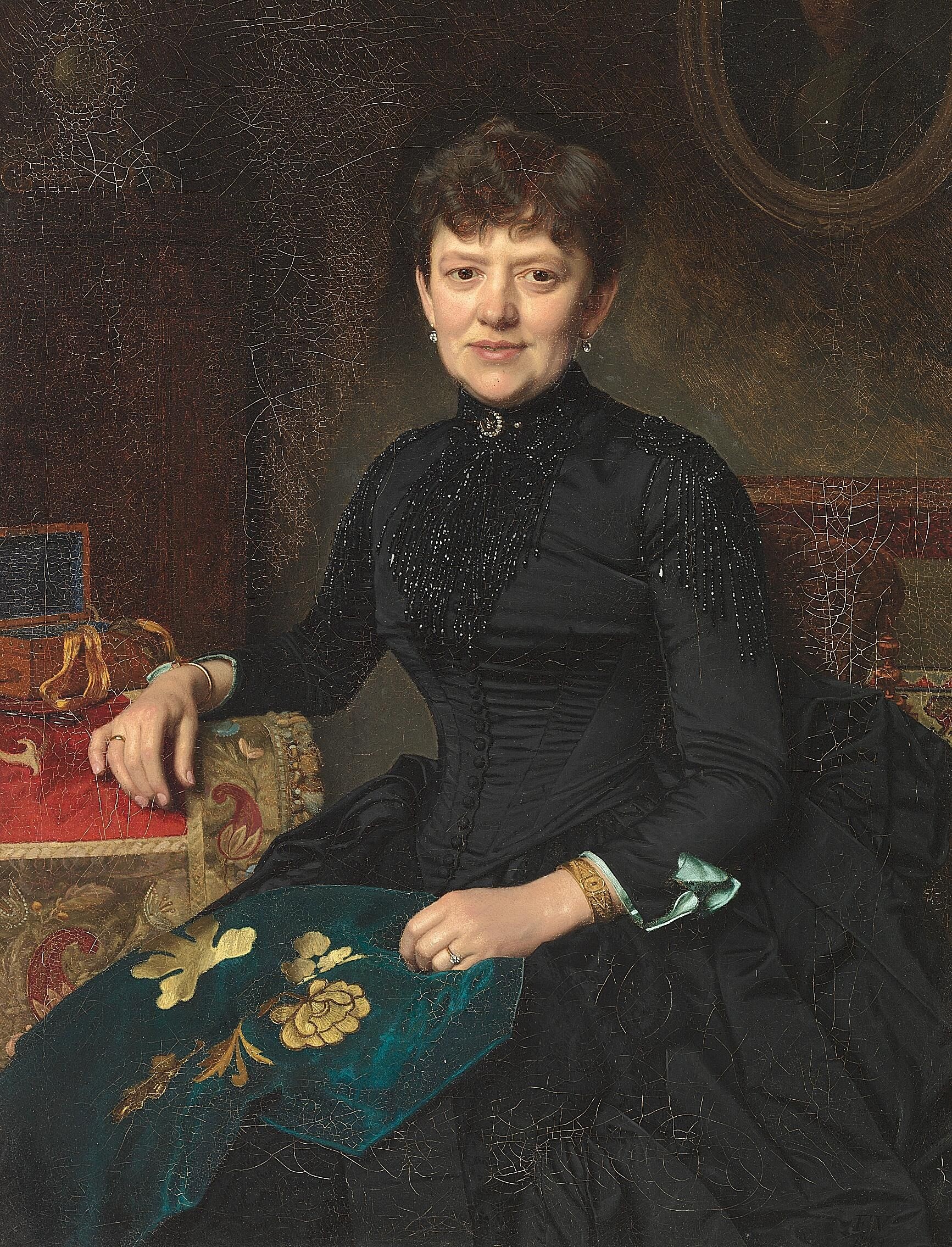 Frederik Vermehren Dameportrait Knaestykke 1889